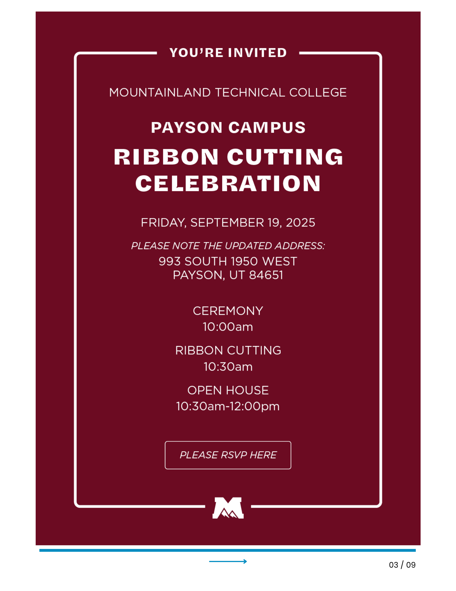 Payson MTECH Ribbon Cutting Flyer