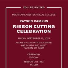 MTECH Payson Ribbon Cutting Flyer